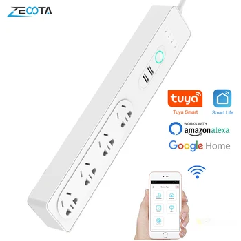 

Wifi Smart Power Strip Surge Protector 4 Way AU Electric Plug Australian Outlets Extension Socket Remote by Alexa Google Home