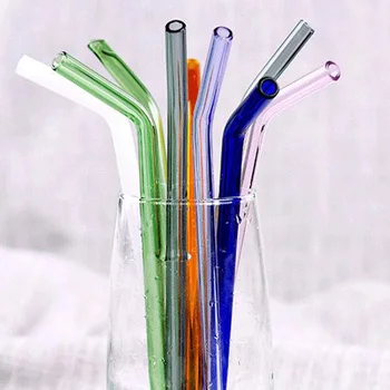 

1pc Clear Reusable Glass Straws High Boron Silicon Glass Straws Wedding Birthday Party Drinking Straw Eco Friendly High Quality