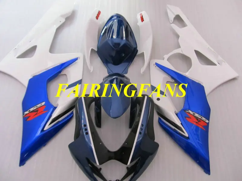 Литьевая форма для мотоцикла обтекатель для GSXR1000 K5 05 06 GSXR 1000 2005 2006 Белый Синий Обтекатели Кузов+ подарки SB39
