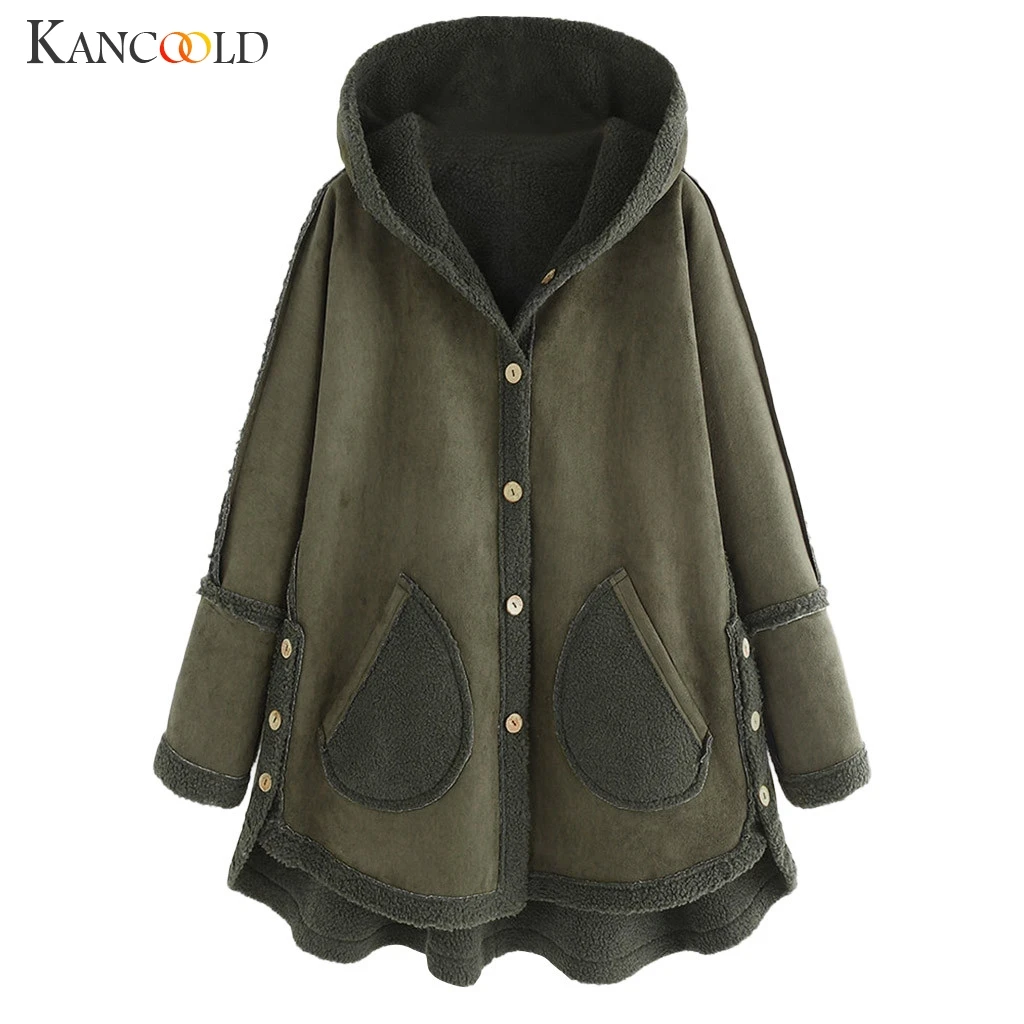 KANCOOLD пальто для женщин, плюс размер, зимняя теплая композитная куртка с отворотами, верхняя одежда, Модное новое пальто для женщин 2019NOV26