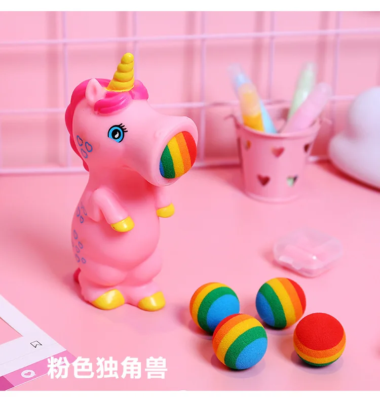 1469 Douyin Celebrity Style Animal Ejection Decompression Useful Product Creative Vent Relaxation Ejection Gun Spit Ball Unicorn