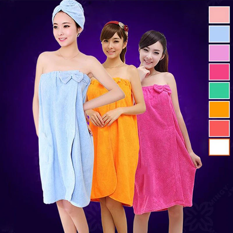 Женское банное полотенце с бантом 120x80 см|wearable towel|bath towelbath towels fashion |