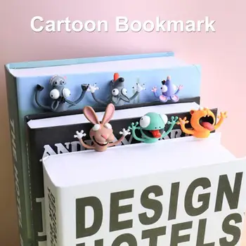 

Kawaii 3D Bookmark Animal Squashed Cat Rabbit Mouse Bookmarks Creative Wolf Book Marks for Kids Girl's Gift Office School Kawaii
