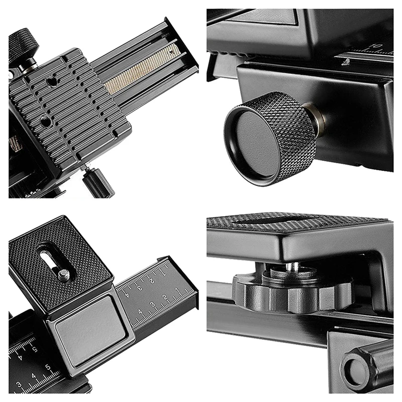 4 Way Macro Focusing Rail Slider with 1/4 Screw for Canon Nikon Olympus Camera GDeals Directional Regulator Macro Gimbal Bracket