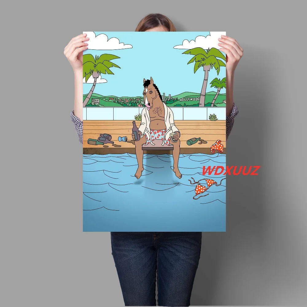 Американская Популярная комедия мультфильм BoJack всадник винтажная Акварельная картина для украшения дома Художественный Декор настенное искусство o822