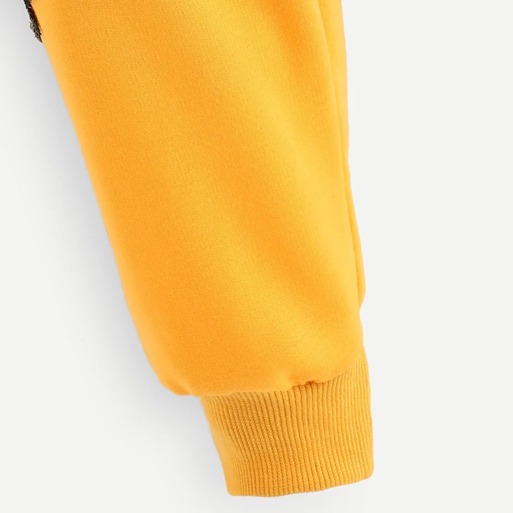 JAYCOSIN Fashion Women Casual Rose Applique Long Sleeve Sweatshirt Casual Popular Chic Solid Elegant Blouse Sweatshirt