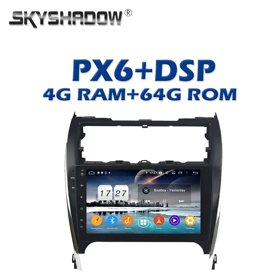 Автомобильный DVD плеер Carplay PX6 Android 10 4 Гб + 64 DSP IPS Wifi Bluetooth 5 0 радио GPS для Toyota CAMRY 2012 2017