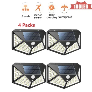 

Newest Solar Power Street Light 100LED PIR Motion Sensor Lamps Outdoor Street Waterproof Wall Lights Garden Security Lamp 4 side