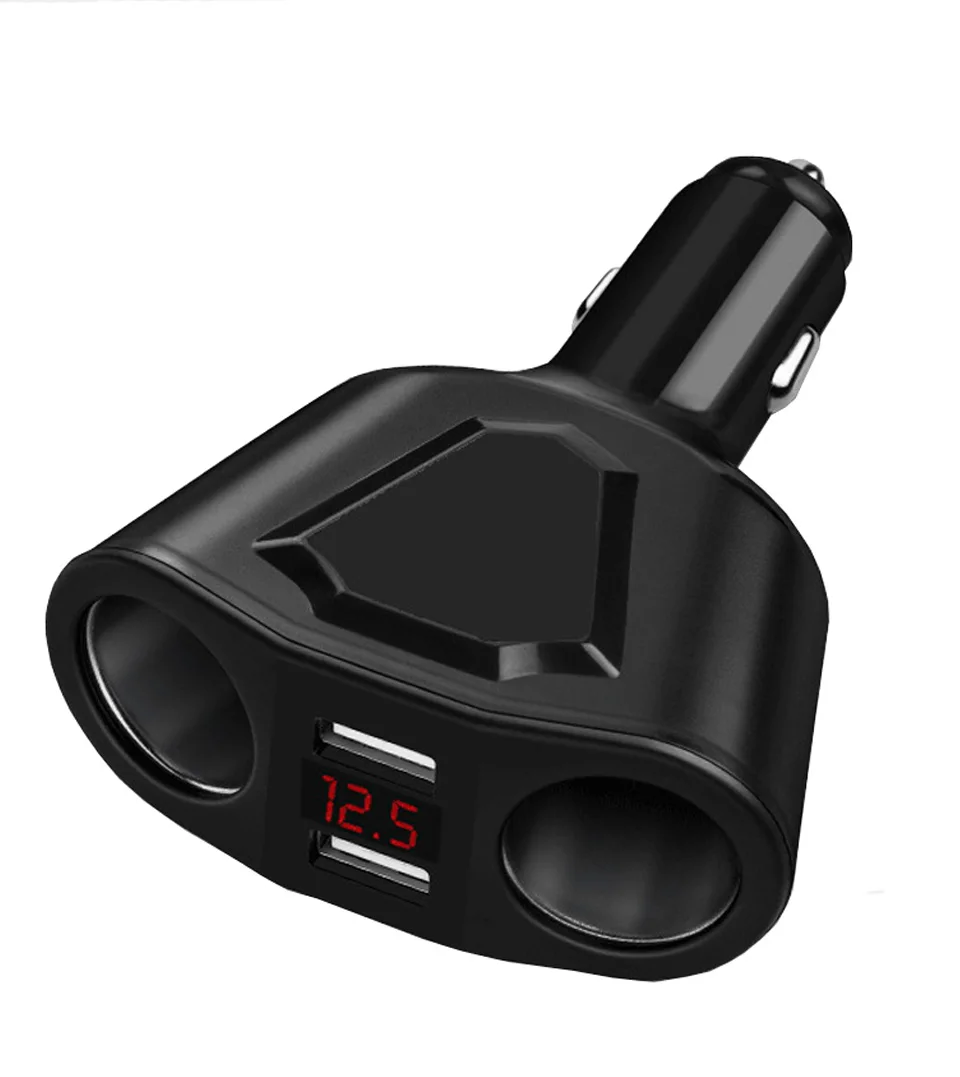 3.1A Быстрая зарядка USB Автомобильное зарядное устройство 120 Вт автомобильный прикуриватель разветвитель Разъем Автомобильный адаптер питания для телефона MP3 DVR Dash Cam - Название цвета: Черный