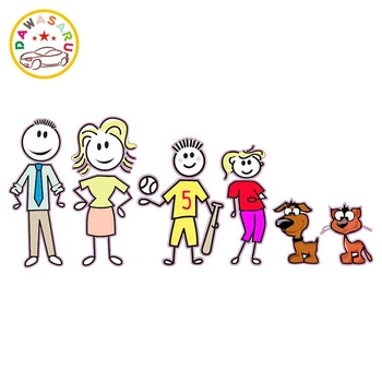 

Creative and Happy Family Color Car Stickers Personalized PVC Waterproof Car Stickers for All Kinds of Cars, 15cm * 6cm