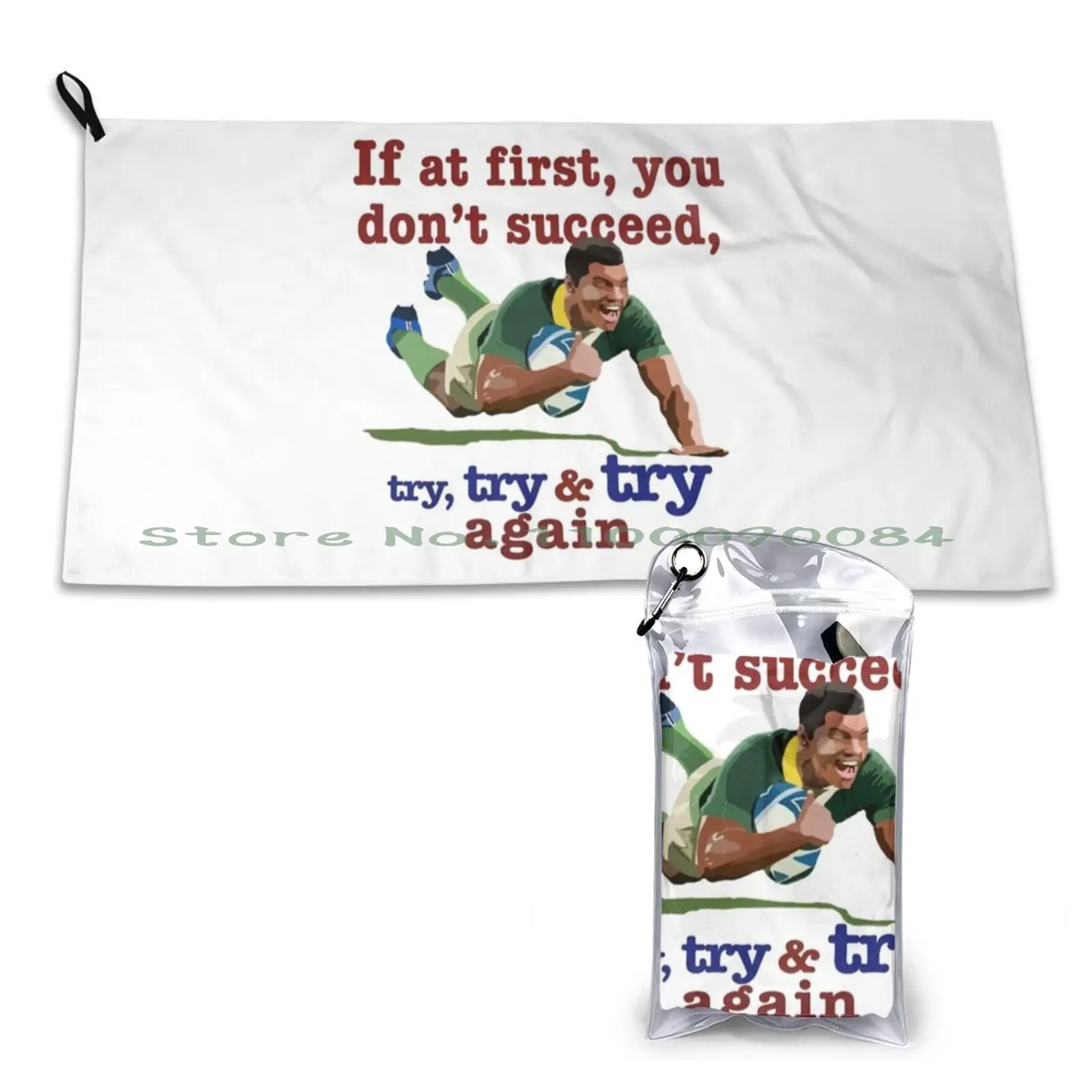 Rugby Try Guy Quick Dry Asciugamano Palestra Sport Bath Portable Purr Kitty Kat Cats Kawaii Snack Kitten Lover Cat Lover Kawaii Art