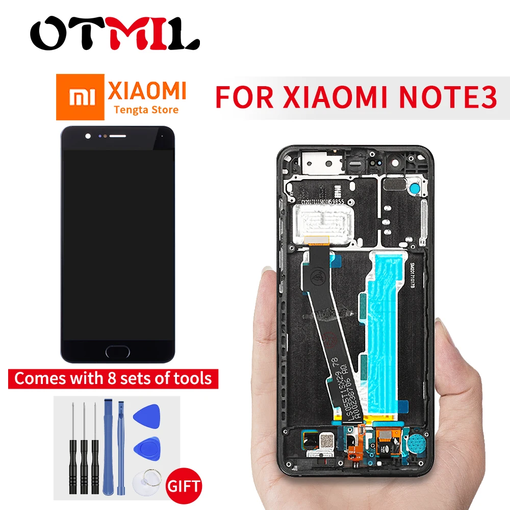 

Fingerprint Sensor For XIAOMI Mi Note3 Display Touch Screen For XIAOMI Note 3 Mobile Phone Lcd Replacement with Frame 5.5