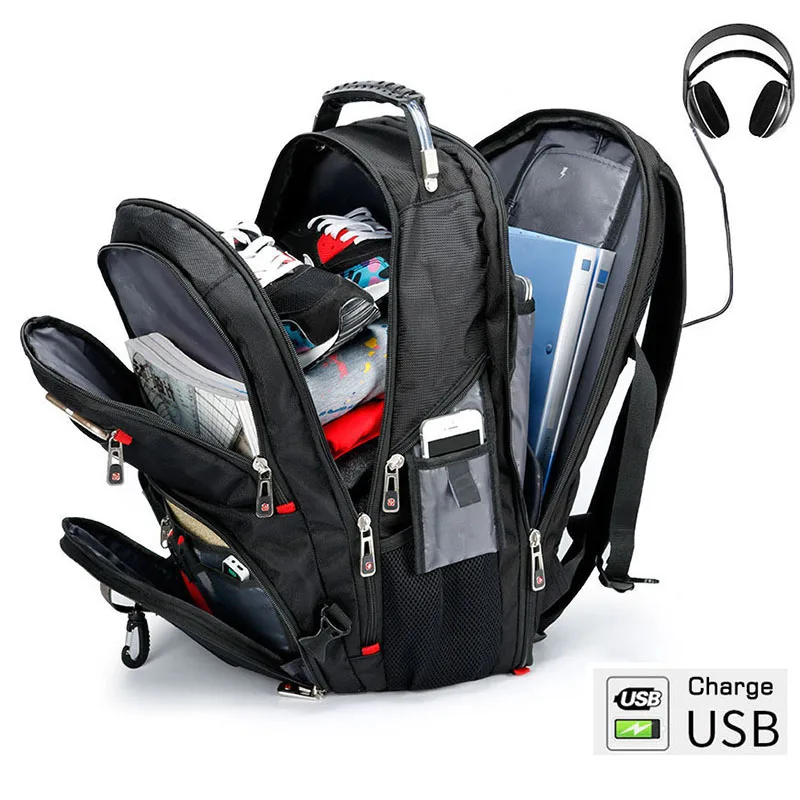  MAGIC UNION Men's Travel Bags Multifunction Rucksack Waterproof Oxford Laptop Backpack for Teenager