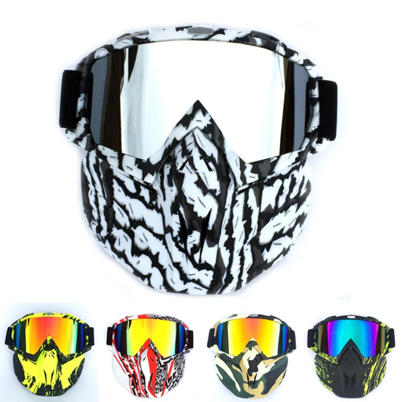 Для лыж велосипеда мотоцикла маска для лица мотокросса мотора открытого лица Съемные очки для шлемов винтажные очки