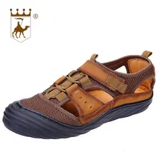 BACKCAMEL/ г. Летние мужские кожаные сандалии Новая повседневная обувь с сеткой пляжная обувь с мягкой подошвой высокого качества, размер 38-44