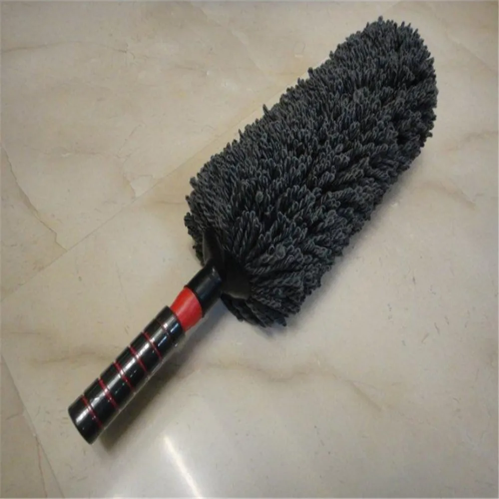 Полотенце из микрофибры для чистки машины Щетка авто окно Duster Выдвижная нержавеющая стальная длинная ручка восковый порошок моющийся Drag Wax Shan шайба