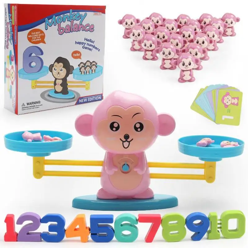 Математический матч Игра настольная обезьяна Цифровой баланс весы игрушка Малыш Развивающие подарок