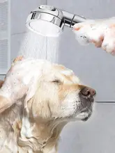  High Pressure Shower Head 360 Degrees Rotating Three Modes Boost Pressurized Water Saving Handheld Showerhead With Stop Button 