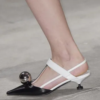 

2020 Pointed Toe Runway Women's Shoes Pumps Sandals Fashion Summer T-Strap Sandals Shoes Woman Sexy Round Ball Female High Heels