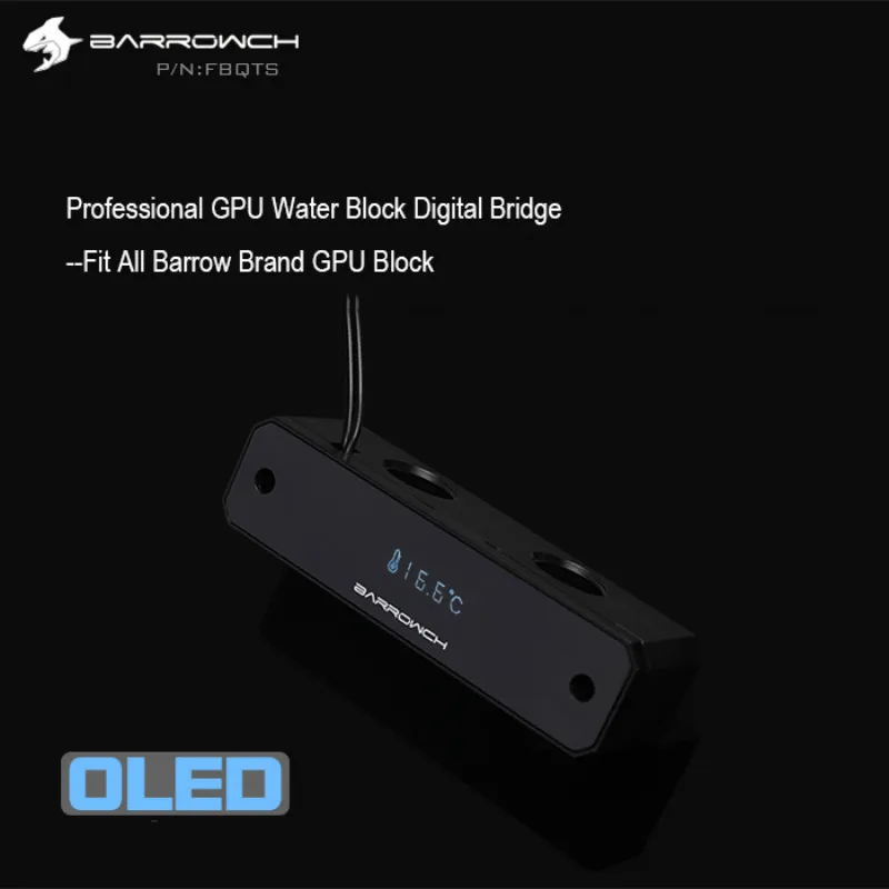 Барроу GPU водяное охлаждение цифровой термометр для компьютера чехол G1/4 ''GPU Блок Ремонт мост зеркало Тип FBQTS. Кулер