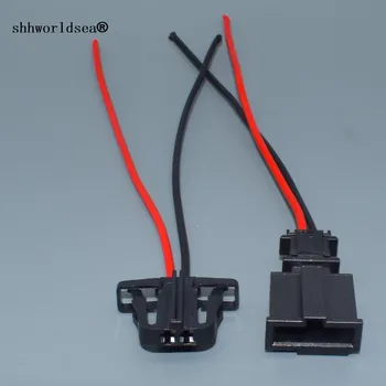 

shhworldsea 2 pin License plate lamp car door connector Trunk lights Horn Sensor Plug for VW Audi Skoda 3B0972712 3B0972702