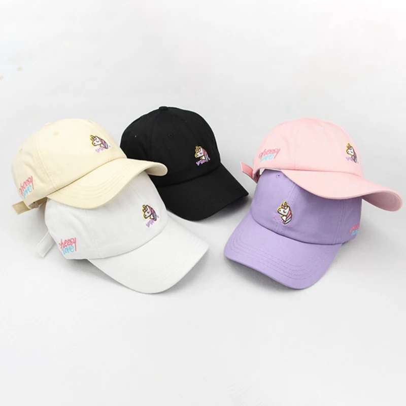 

Cotton Cartoon Unicorn Embroidery Baseball Caps For Teen Boy Girl Casual Adjustable Hats Summer Hat Snapbacks Adult Cap Fashion