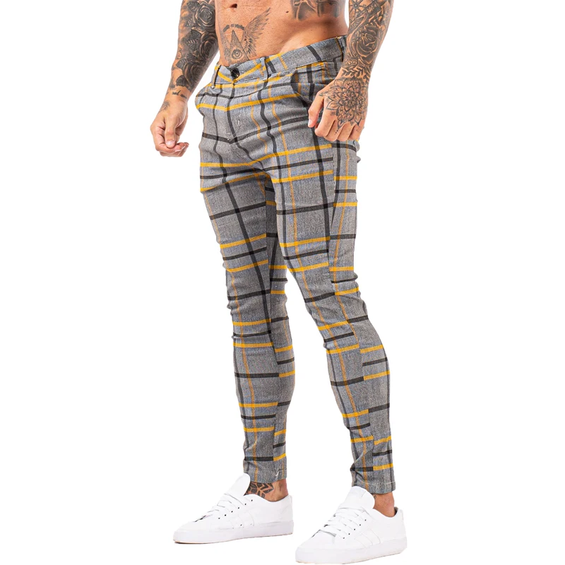 GINGTTO Men Chinos Trousers Skinny Super Stretch Chino Pants Slim Fit Mens Casual Pant Plaid Elastic Waist London Fashion zm397 GINGTTO Men Chinos Trousers Skinny Super Stretch Chino Pants Slim Fit Mens Casual Pant Plaid Elastic Waist London Fashion zm397