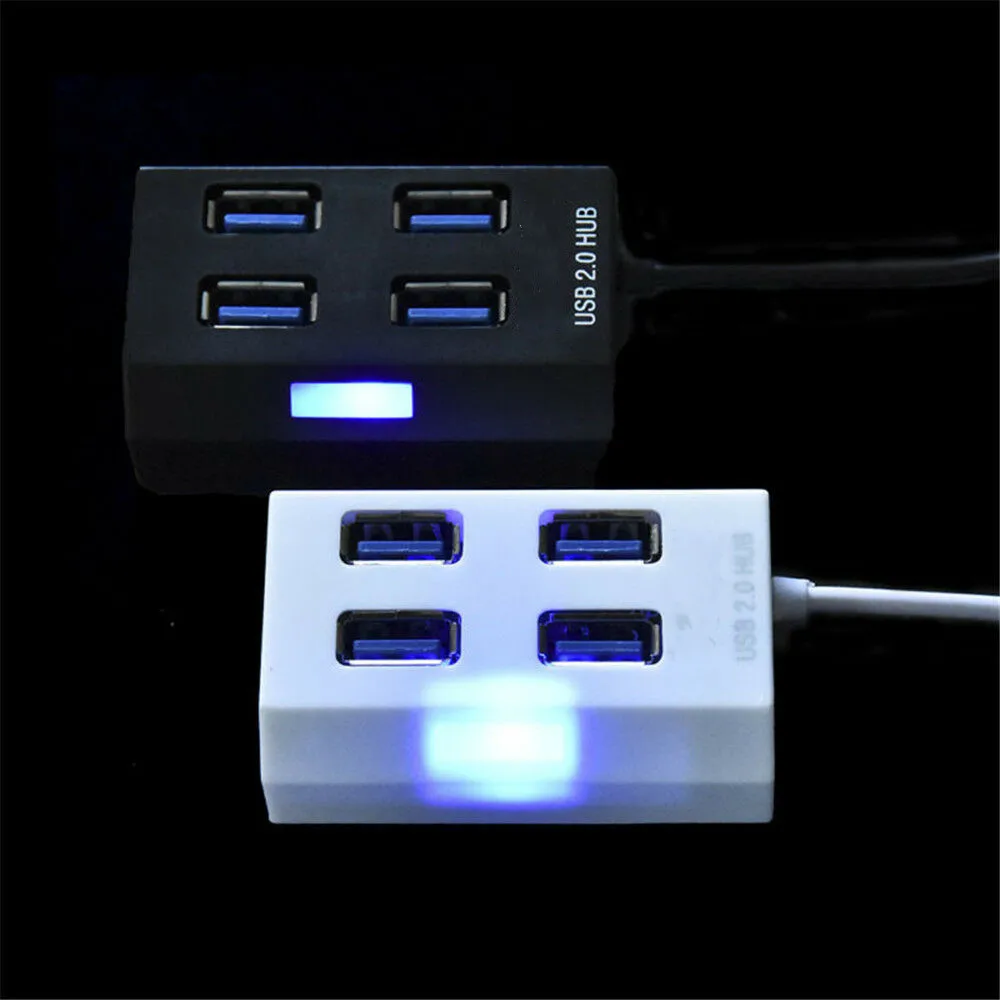 USB 2,0 концентратор 2,0 концентратор Мульти USB разветвитель 4 порта многоразовый расширитель адаптер питания 4 usb-хаб светодиодный для Macbook Аксессуары для ПК 1,2 м