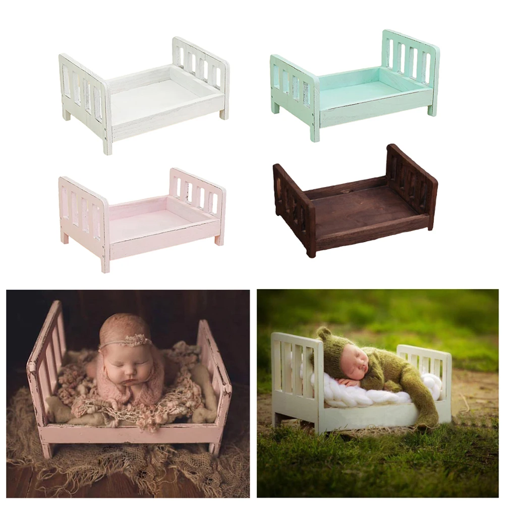 Crib Detachable Basket Beautiful Wood Bed Accessories Photo Shoot Accessories Infant Baby Posing Gift Photography Background