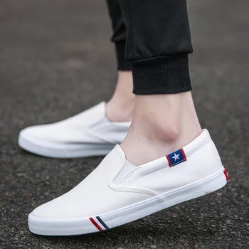 

Men Canvas Shoes Summer Men Casual Shoes High Quality Anti-Slip Comfort White Sneakers Man Flats Loafers 39-47 Mens Sneakers