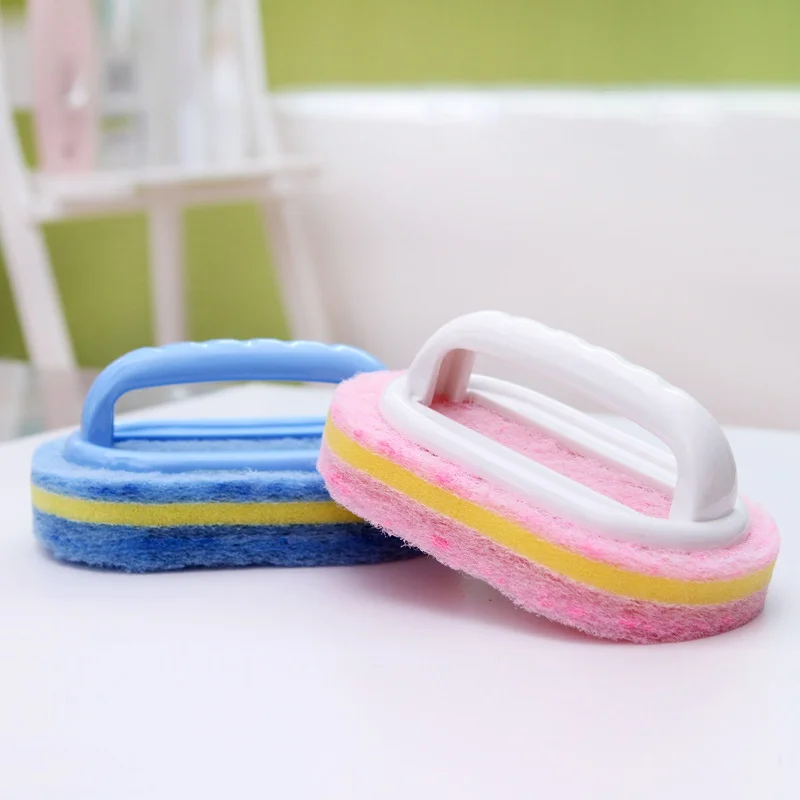 

2019 New Kitchen Bathroom With Handle Tile Sponge Cleaning Brush Bath Brush Strong Decontamination Wash Pot Brush