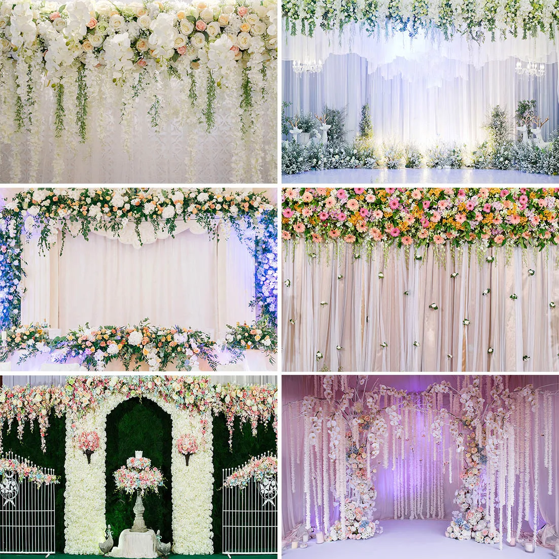 Wedding Party Decoration Photocall Backdrop Flowers Wall Floral Baby Birthday Photography Background For Photo Studio Photophone |