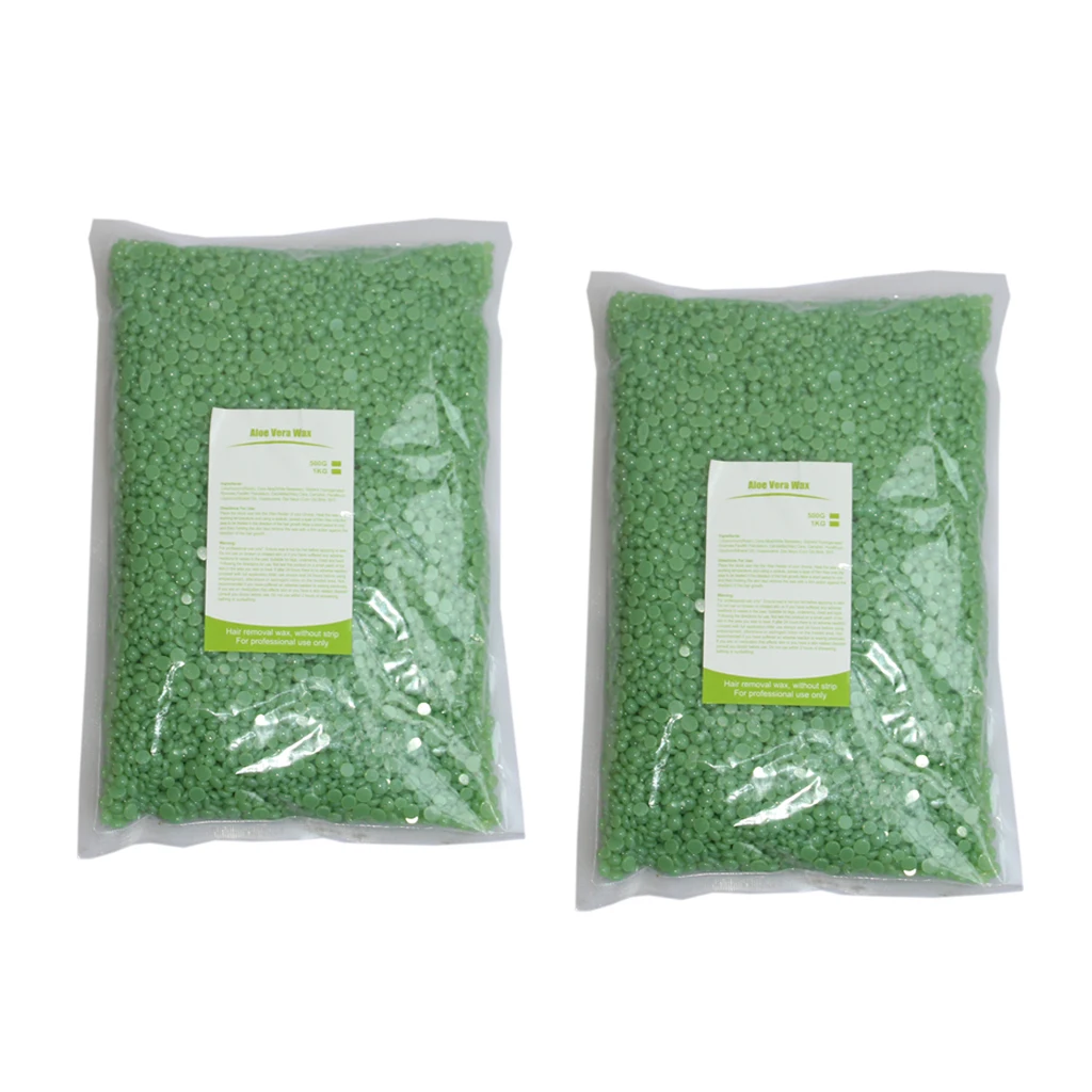 2 Bag 1000g Hard Bean Wax Depilation Bikini Depilatory Without Band Granule Depilation Hair Removal Cream