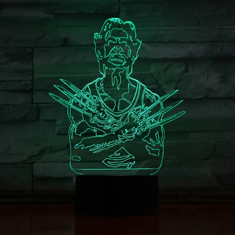 3D лампа супергероев Marvel черный пантера малыш светодиодный ночной Светильник Росомаха мальчика детски Мстители настольная лампа супер злодея Таноса
