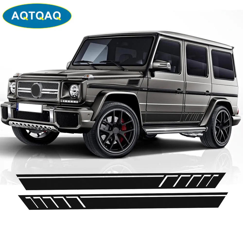  1Set Car Waist Side Skirt Decoration Vinyl Stickers Decals for Mercedes Benz G500 G63 W463 G65 Auto