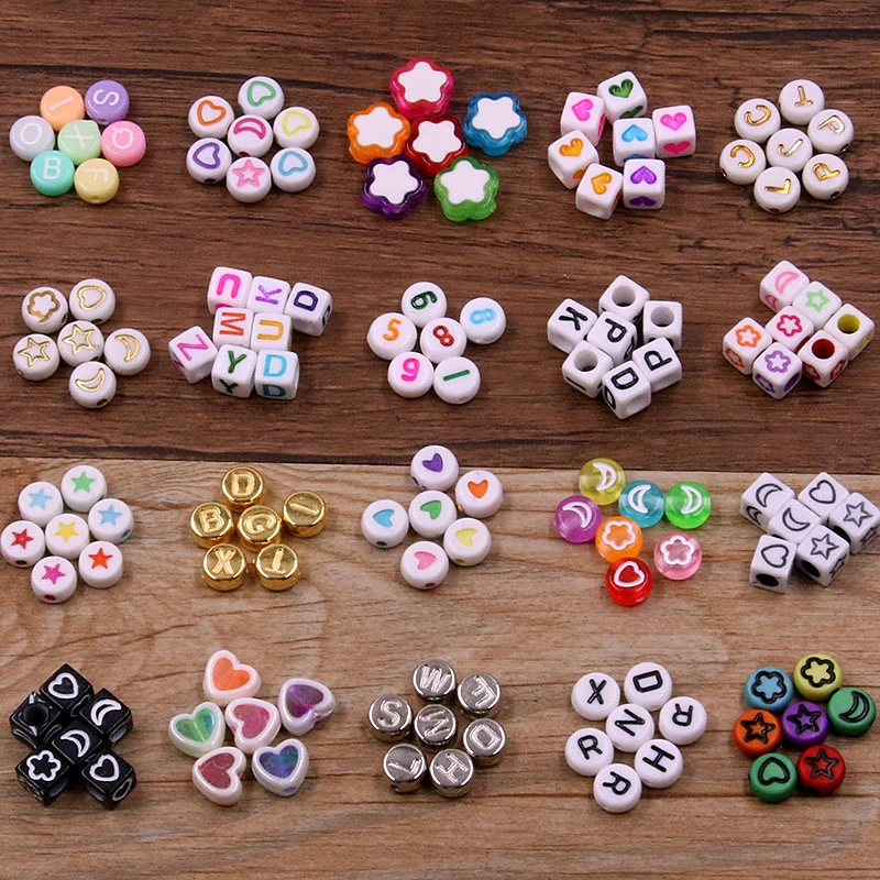 100pcs Mixed Acrylic Alphabet Letter Beads Loose Spacer for Jewelry Making DIY 100pcs Mixed Acrylic Alphabet Letter Beads Loose Spacer for Jewelry Making DIY