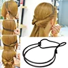 New Double Root Hair Hoop Head Band Adjustable Hair Clips Women Hoop Elastic Rubber Bands Ring Hair Styling Tools Hair Braider ► Photo 1/6