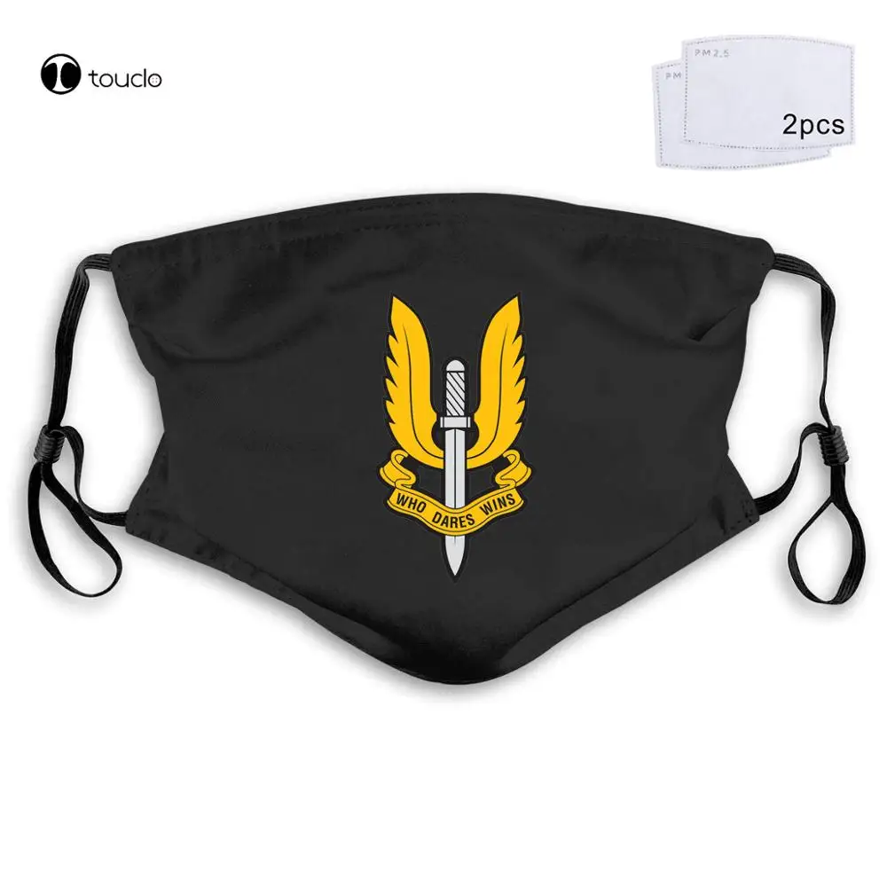 SAS Who Dares Wins British Army Military Face Mask Filter Pocket Cloth Reusable Washable