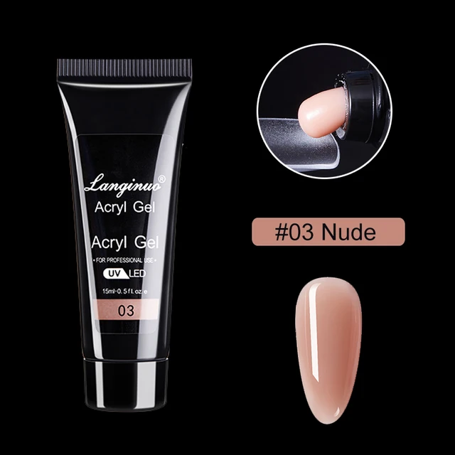 15ml Poly Nail Gel Quick Extensions Builder Extend Nail Art Acrylic Gel Varnish LED/UV Clear White Finger Form Manicure Tool 03