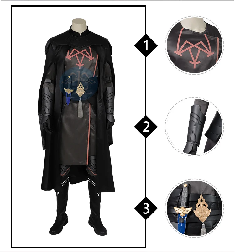 Manluyunxiao Byleth Косплей костюмы на Хэллоуин для мужчин Взрослый огонь эмблема три дома мужской герой наряд мужской плащ полный комплект