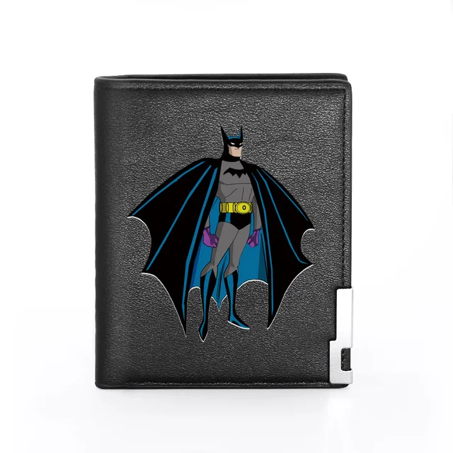 Fashion  America Theme Pu Leather Men Women Short Wallet ID Credit Card Holder Purse BG432-Black