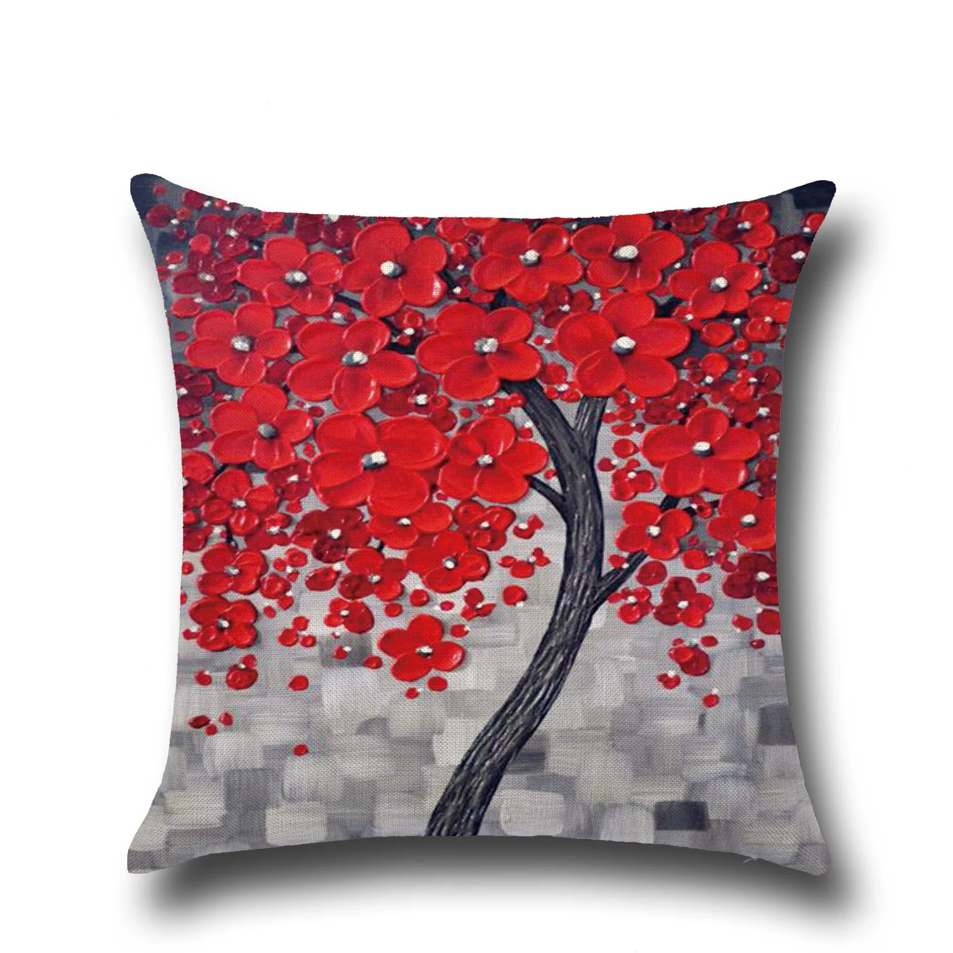 Multi Color Floral Printed Cushion Flower On The Wall Pillow Pink Red Decorative Pillowcase for Home Sofa 