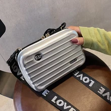 Модная женская мини-сумка через плечо в форме чемодана, сумка через плечо с широким буквенным ремешком, клатч, сумочка 12*17*5 см