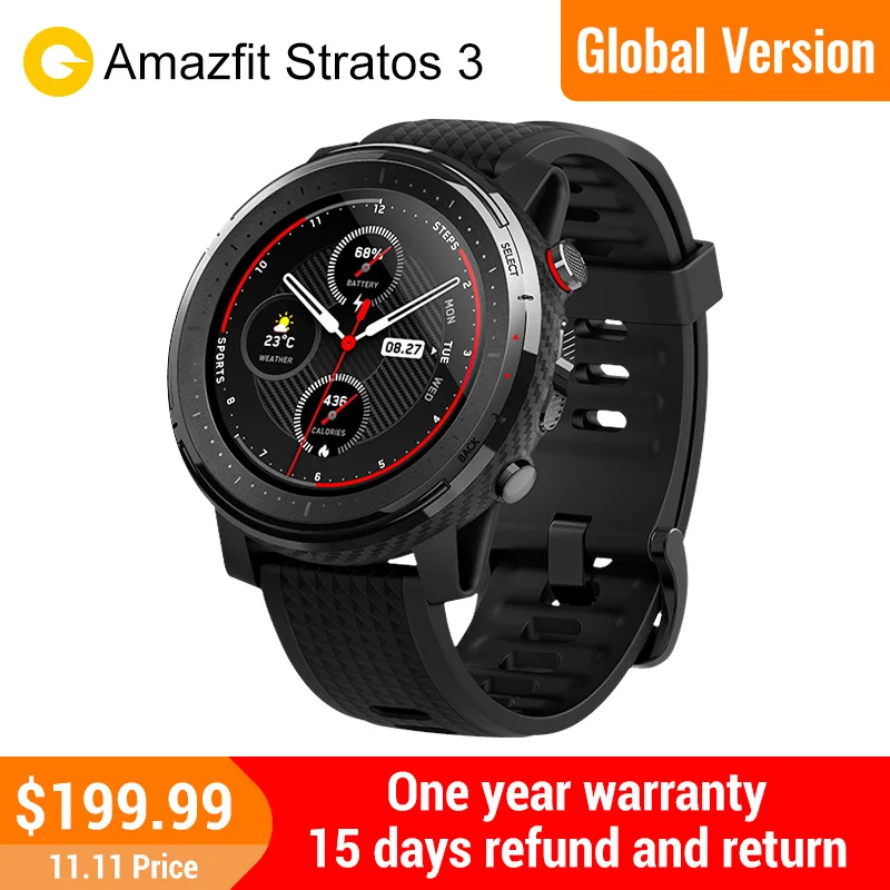 Amazfit Stratos 3 умные часы спортивные gps для мужчин и женщин пульсометр