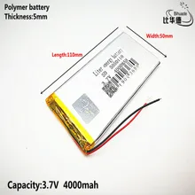 Литровая энергетическая батарея хорошего качества 3,7 в, 4000 мАч 5050110 полимерная литий-ионная/литий-ионная батарея для планшетных ПК банка, gps, mp3, mp4