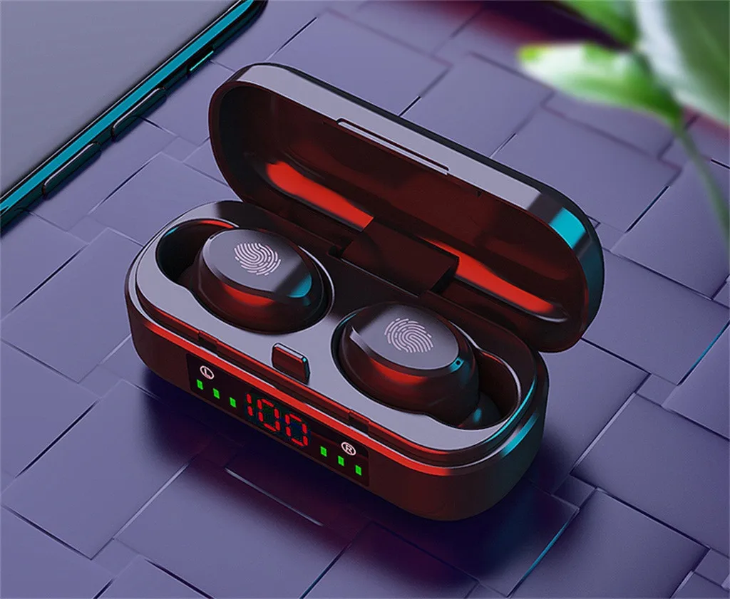 Мини Bluetooth наушники водонепроницаемые беспроводные наушники HIFI светодиодный дисплей наушники audifonos para celular наушники 1210#2