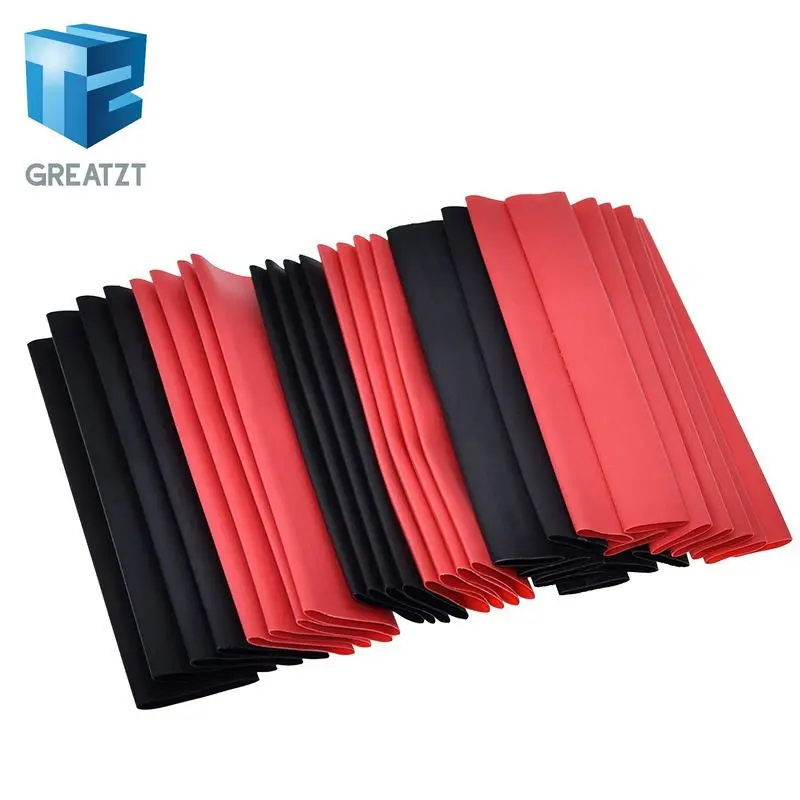 Heat Shrink Tubing 1set=150 PCS 7.28m Black And Red 2:1 Assortment Heat Shrink Tubing Tube Car Cable Sleeving Wrap Wire Kit