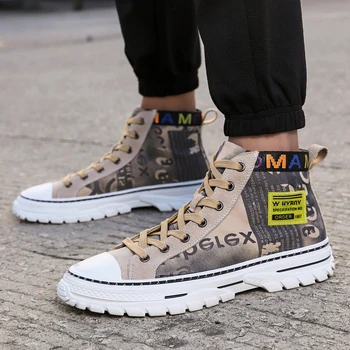 

Fashion Canvas Boots Men Spring Big Size US11 Men's Casual Shoes Comfortable Luxury Brand New Cool Junior Leisure Sneakers