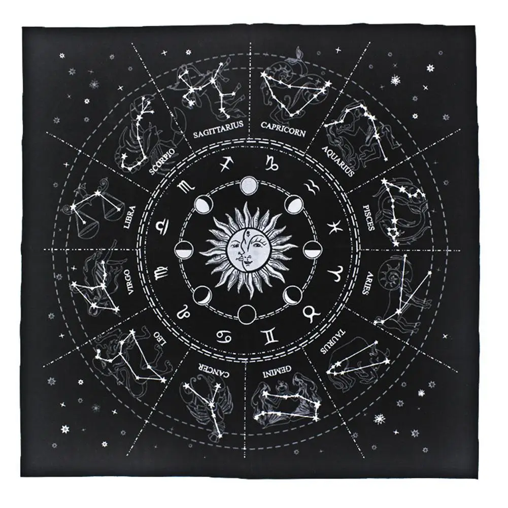 

12 Constellations Tarot Card Special Tablecloth Astrology Tarot Divination Cards Table Cloth For Magicians Daily Board Games