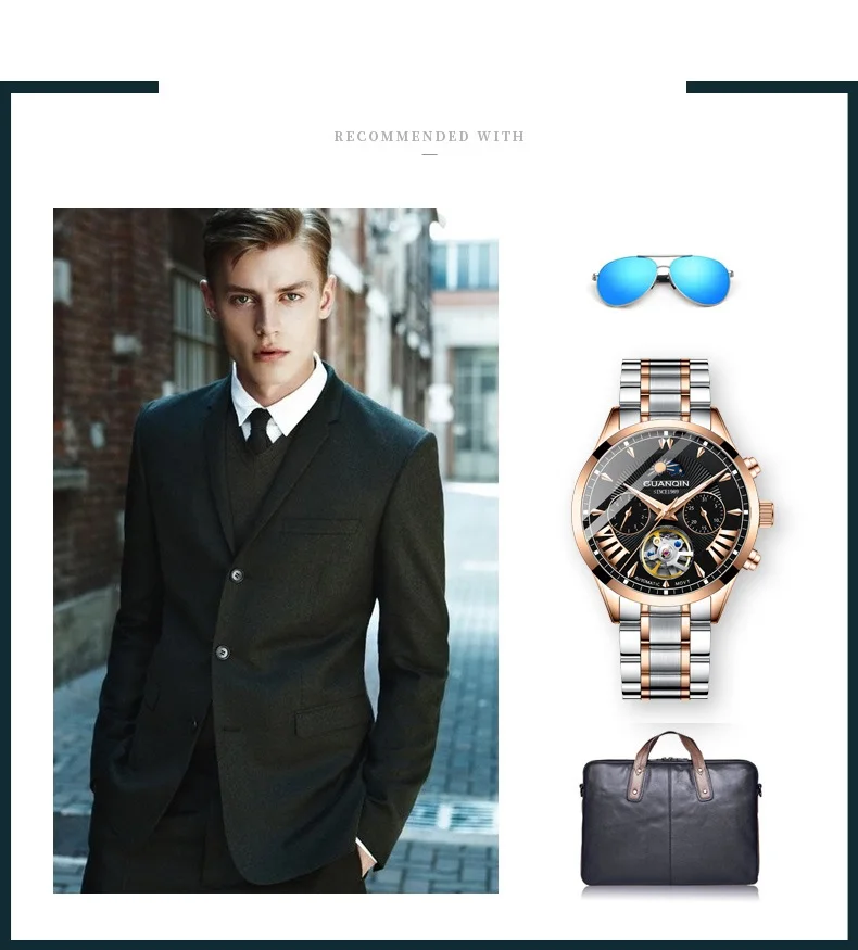 Automatic Watch Man GUANQIN GJ16120 Mens Watches Top Brand Luxury Mechanical Watch Moon Phase 50m Waterproof Tourbillon Date New (14)